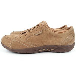 Skechers Women's 11 Reggae Fest-Bolden-Moc-Toe Lace Up Sneaker Suede Beige 49676